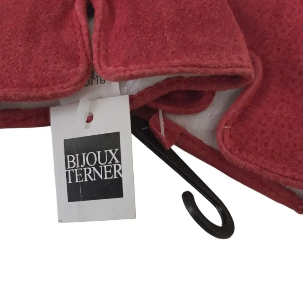 NWT Bijoux Terner | Tomato Red Suede Leather Gloves with Soft Lining